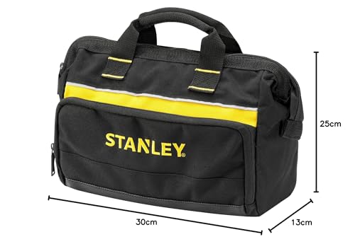 STANLEY Tool Bag (12 inches) - Multiple Pockets for Tool Organisation, Heavy-Duty 600 Denier Fabric, Black, 30 x 25 x 13 cm, 1-93-330 7 STANLEY Tool Bag (12 inches) - Multiple Pockets for Tool Organisation, Heavy-Duty 600 Denier Fabric, Black, 30 x 25 x 13 cm, 1-93-330 - Image 7