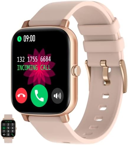 Bctemno Smart Watch(Answer/Make Call), USB Charging Waterproof smartwatches Fitness Watch with Heart Rate Sleep Monitor Blood Oxygen for Android Phones and iOS Phones Women Men