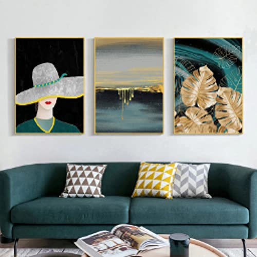 Peinture art féminin tableau moderne pour sublimer un mur blanc salon