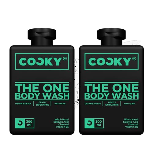 Image of Cocky - The One Body Wash for Men | All-in-One Deep Cleansing, De-Tan, Detox, Anti-Acne | Powered by Witch Hazel, Salicylic Acid & Charcoal | Luxe Fragrance - Woody & Spicy | Sulphate & Paraben Free | 300 ml(Pack of 2)