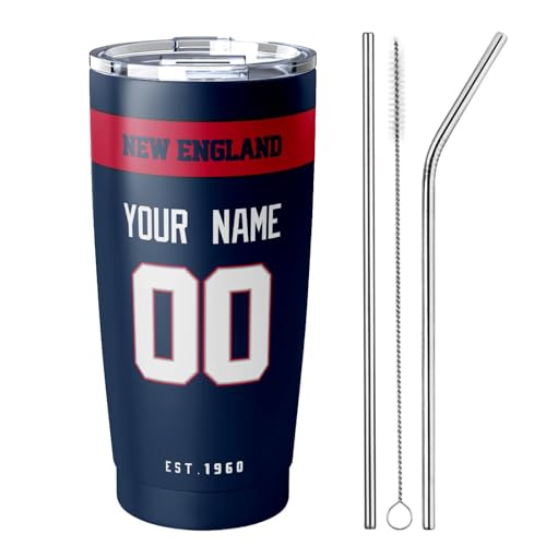 Image of ANTKING New England Tumbler 20 oz Travel Coffee Cup Custom Name Number for Men Women Boy Gifts