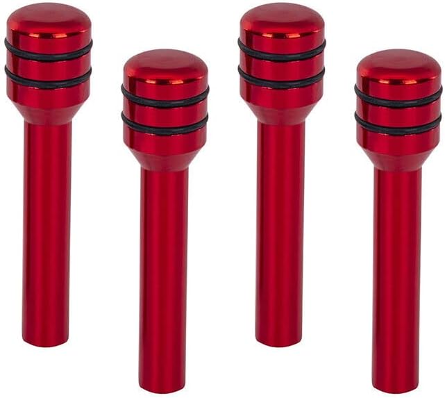 4Pc Door Lock Knobs Car Aluminum Alloy Inner Pull Pins Scratch Protection Styling & Attractive for All Cars for Car Decoration Universal All Color (4PC RED Door.Lock PIN)