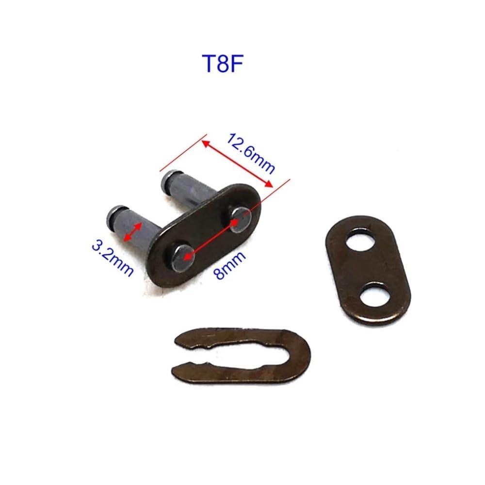 parties Chaîne T8F avec maillon de mât adaptée for MiN Dirt BIKE Quad ATV 47cc 49cc Minimoto Pocket Bikes 88 116 126 136 166 maillons(144 Pins)