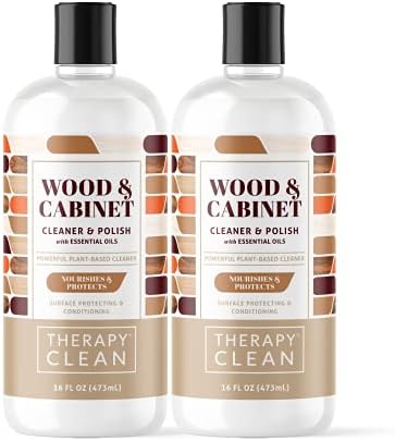 Therapy Wood & Cabinet Cleaner 16 oz. (2 Pack) - Plant-Based Conditioner for Tables, Chairs, Antiques and More