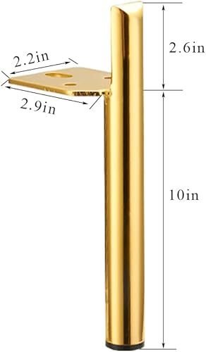 Miniatura 2 de Patas de muebles de 10 pulgadas, patas doradas para mesa de café, patas de muebles de metal de mediados de siglo para sofá, gabinete, otomana, juego