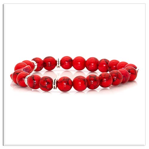 Image of Xusamss Fashion 8MM Matte Agate Beads Bracelet Cross Elastic Bracelet,7 1 /2 Wrist