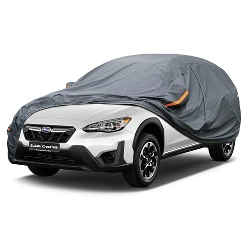 Premium Car Cover Custom Fit Subaru CrossTrek (2013-2024), 16 Layers Heavy Duty Car Cover Waterproof All Weather with Zipper Door for Sun Rain Snow Du
