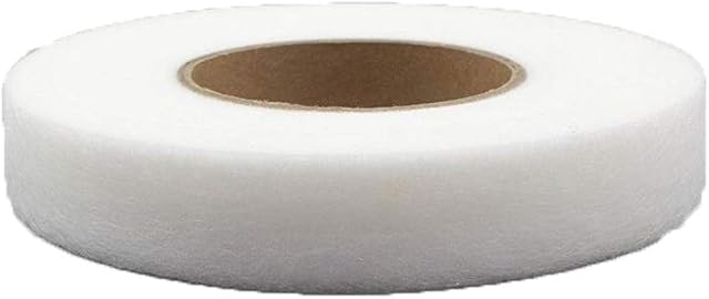 Colcolo Tecido de costura dupla face branca com fita Accs para forro interno - Branco, 1,5 cm