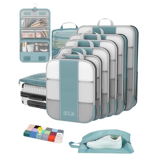 What to put in backpack for travel 10 Piece Compression Packing Cube Set