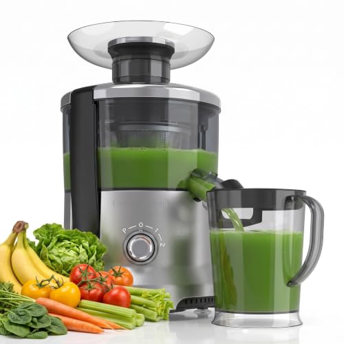 Image of NEWBULIG Centrifugal Juicer, 2.5 inch Feed Chute, Silver