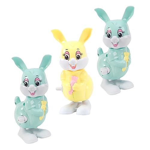 HANABASS 3Pcs Color Plastic Rabbit Clockwork for Adorable Hopping Bunny Wind Up Fun Rabbit Playthings for Present for Ages