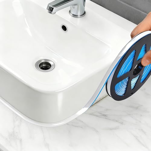 Dichtungsband weiß selbstklebend wasserfest Dichtungsstreifen Dichtungsband dekoratives Klebeband für Toilette Dusche Badewanne Waschbecken (0 3 x 20 ft)