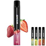 電子タバコ 使い捨て シーシャ VAPE ベイプ 1500回吸引可能 爆煙 大容量 水蒸気たばこ コンパクト 持ち運び 禁煙グッズ ニコチンなし タールなし SKIRA (ストロベリー)