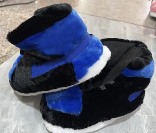 Image of Warm Furry Sneakers Slipper Comfy House Shoes Winter Plush Fuzzy Slipper Shoes For Women Men One Size Fits Most Fluffy Slides For Indoor Outdoor Bigfoot Gifts Houseshoes