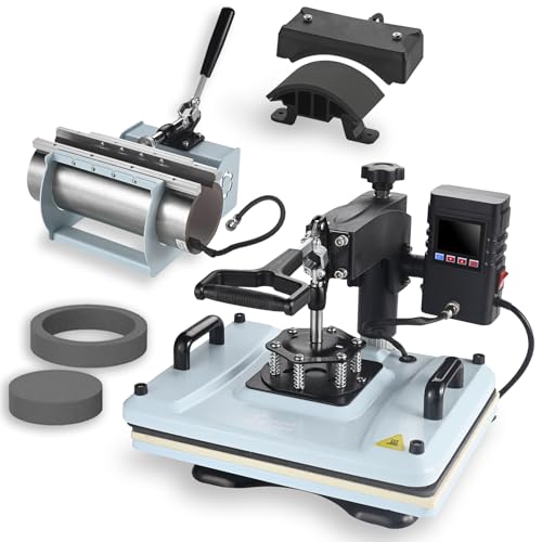 PlanetFlame Heat Press Machine 12x15 Inch, 360° Swing Away 5 in 1 Heat Transfer Machine,...