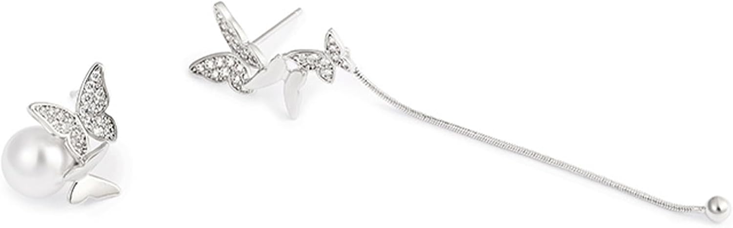 Butterfly Earrings for Women,Dangly Silver Tassel Earrings Gift - Image 3