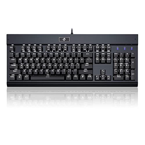 Eagletec Kg010 Mechanical Keyboard Wired Ergonomic Brown Switches Equivalent For Office Pc Home Or Business (Black Keyboard White Backlit) #TOP1