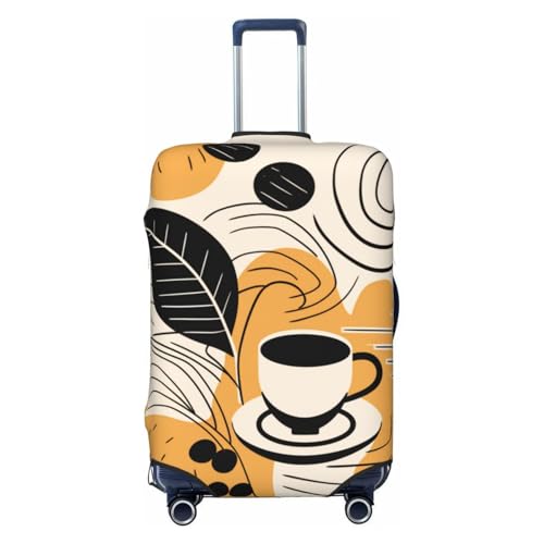 Abstract Coffee Food Art Kitchen Drawing Elastic Travel Luggage Covers Dustproof Scratch-Resistant Suitcase Protector Fit 22-24 Inch