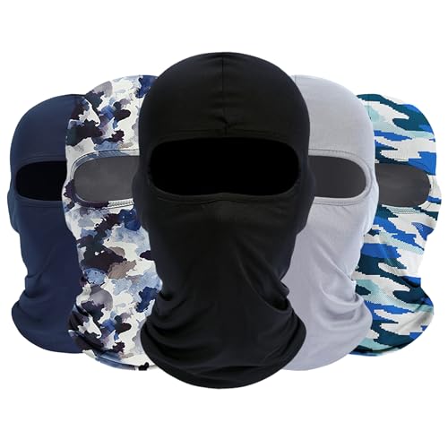 Image of ROXUN Balaclava Ski Mask, 5 Pack Neck Gaiter Motorcycle Summer Cooling Windproof Scarf for Men /Women