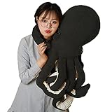 Octopus Stuffed Animals Octopus Plush Doll Toys Octopus Stuffed Toys Gift for Kids and Lovers for Birthday, Christmas, Valentine's Day (17.7-inch Black)