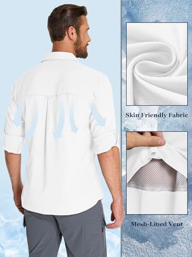 Mens Long Sleeve Sun Protection Shirts UPF 50+ UV Quick Dry Cooling Fishing Shirts for Safari Hiking Travel Camping2