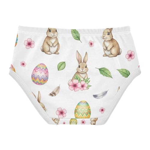 Toddler Girl Briefs, Watercolor Rabbits Cotton Underwear for Girls, 2–8 Years2