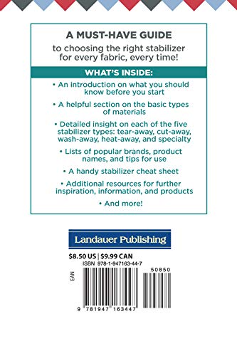 Pocket Guide to Stabilizers: Carry-Along Reference Guide (Landauer) 4x6 Sewing Reference for Tear-Away, Cut-Away, Wash-Away, Heat-Away, and Specialty Stabilizers; Choose the Right One for Each Project - Image 2