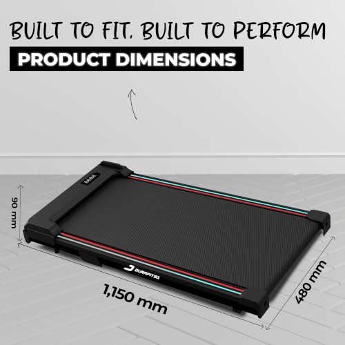 Image of Durafit91 Wiggl Vibration Walkpad for Home | 3HP Peak Motorised Walking Pad| 10 km /h Speed | 120 kg Capacity| Walking, Jogging & 4 Level of Vibration Massage | LED Display | Remote Control | Black