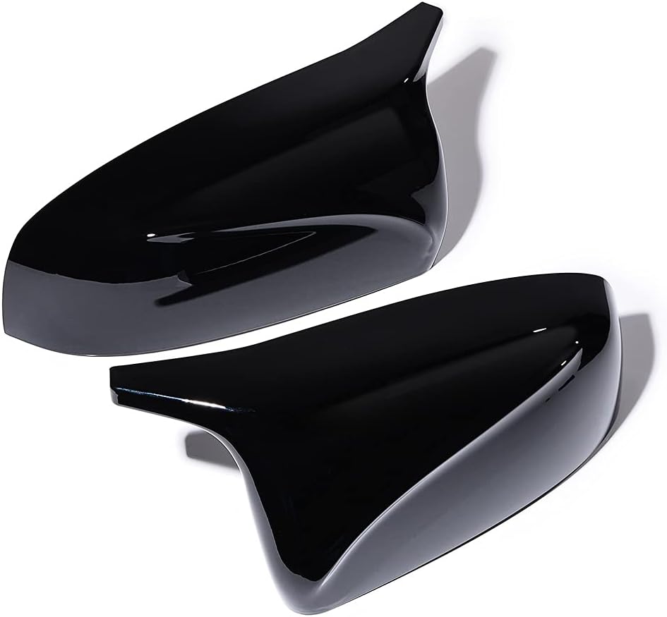 Left Right Glossy Black Side Mirror Cover Caps Compatible for 2007-2013 BMW E70 X5 E71 X6 3.0si 4.8i xDrive 30i 35i 48i 50i 30d 35d 40d 3.0d 3.0sd