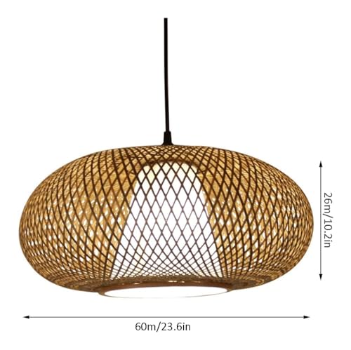Lampe suspendue design creux en rotin pour restaurant et salon - 4