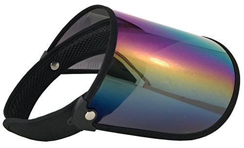Paparazzi Visor for Face Sun Protection (Shiny Transparent Plastic) - Adjustable Angle, One Size Fits Most (Spectrum Black)