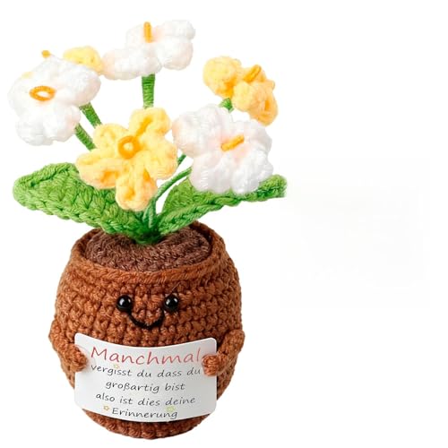 Tantanbear Pocket Hug Positive Geschenke, Multifunktionale Dekoration Gehäkelte Blumen Express Gratitude, Handgewebt Positive Kartoffel Emotionen Ausdrücken, Danke Geschenk für Freunde Familie