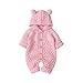 VICROAD Baby Strampler Gestrickter Overall Babykleidung Kapuze mit Süßen Ohren für Jungen Mädchen Neugeborene