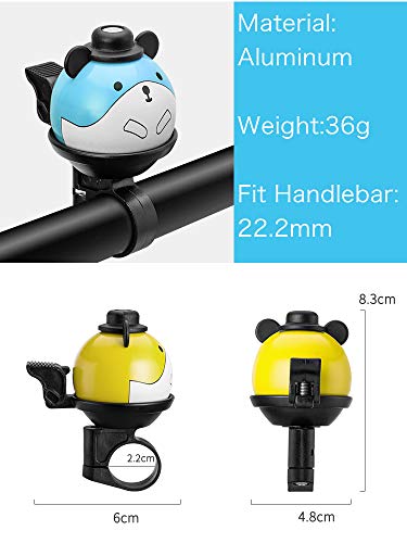 Kids Bike Bell, 360° Rotatable Cartoon Cycling Bell for Girls Boys and Adult, Loud Crisp Clear Sound Bicycle Handlebar Ring Horn, Children's Bike Accessories