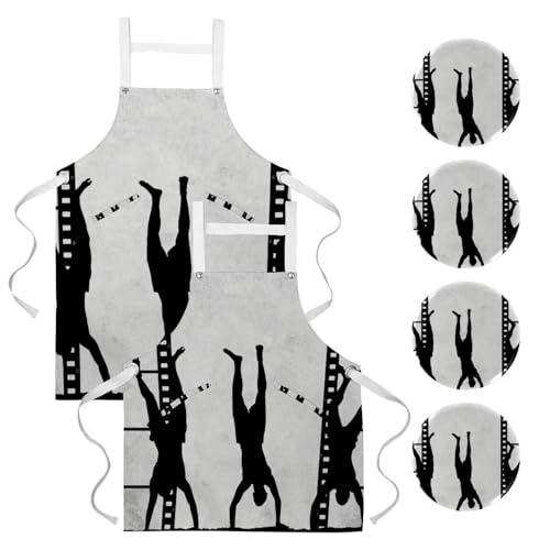 Tablier de serveur pour restaurant et bistrot avec 4 broches incluses