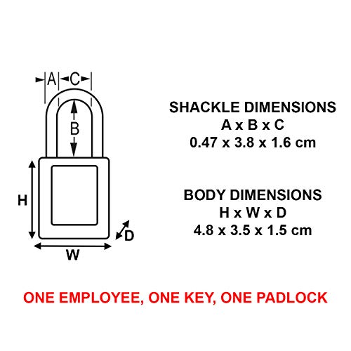 Image of Lockout Padlock, KD, Red, 3 /16 in. Dia.
