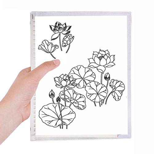 Carnet de notes en spirale rechargeable motif fleur de lotus