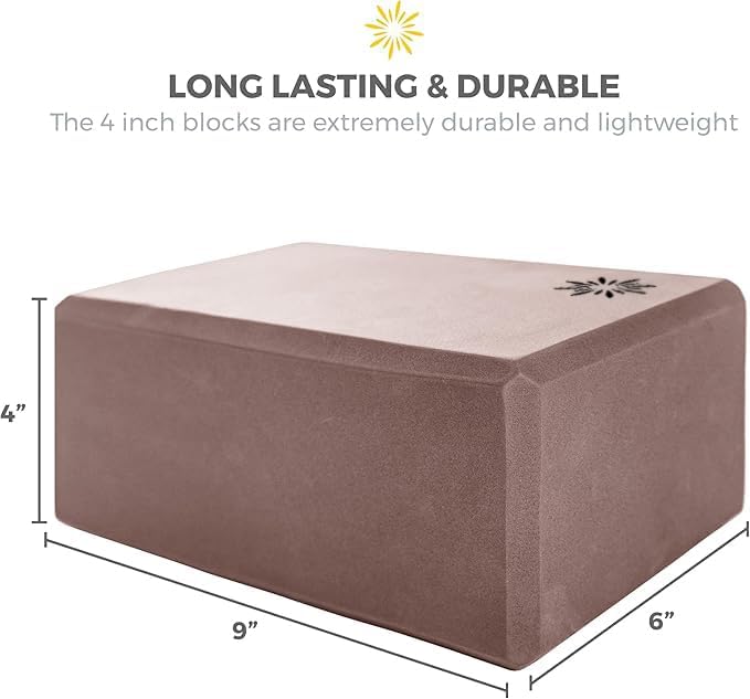 Miniatura 6 de Sunshine Yoga Bloque de yoga de 4 pulgadas, paquete de 10 bloques de yoga de espuma EVA a granel, ladrillo de yoga firme y de apoyo, espuma de