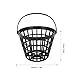PerGar Black Nylon Plastic Golf Basket, Ultra Lightweight, Large Capacity, Stackable Golf Basket for Schools, Golf Courses, Country Clubs and Backyards (Holds Up to 50pcs)