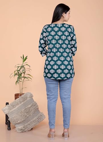Image of Malikcraft Women's Rayon Printed Short Kurti Stylish Kurta for Women Trendy Short Kurta for Daily & Office Wear PR1