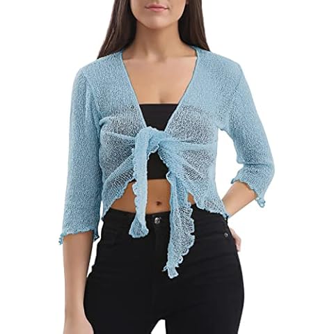 Love My Fashions Ice Blue Fish Net Bolero Cover
