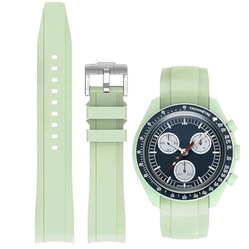 Image of Bands for MoonSwatch Watch,Curved end No Gap,Premium Silicone Rubber Watch Strap for Omega X Swatch Moonswatch Speedmaster /Rolex /SEIKO 20mm 22mm Watch Strap Replacement Band for Men Women