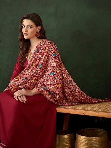 Image of SheWill Women's Mustard American Crepe Zari Sequence Embroidered Alia Cut Kurta with Pant and Dupatta