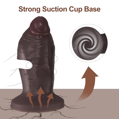 Image of 7.87'' Realistic Huge Thick Dildo for Women, Lifelike Soft Giant Dark Brown BBC Dildo with Strong Suction Cup, Silicone Adult Toys & Games for Advanced Male Female (Dark Brown)