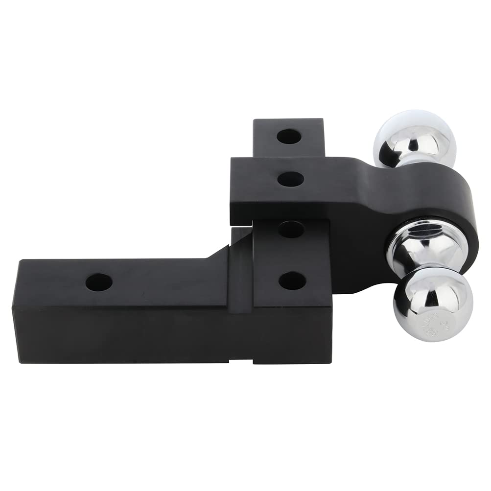 LSAILON 6 inch Drop Rise Adjust Dual Ball Trailer Hitch Mount 2 inch 2-5/16 inch
