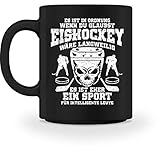 shirt-o-magic Eishockey ist für intelligente Leute - Geschenk Eishockeyspieler-in Eishockey-Fan - Tasse -M-Schwarz