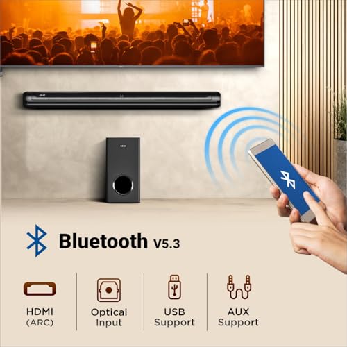 Image of AKAI Soundbar Home Theatre 160W with Remote - 1 Year Warranty | 2.1 Channel Sound Bar with 6.5 inch Sub-Woofer | HDMI ARC, V5.3 Bluetooth, USB, Aux Input | Supports TV, PC & Smartphone (SigmaX-160)