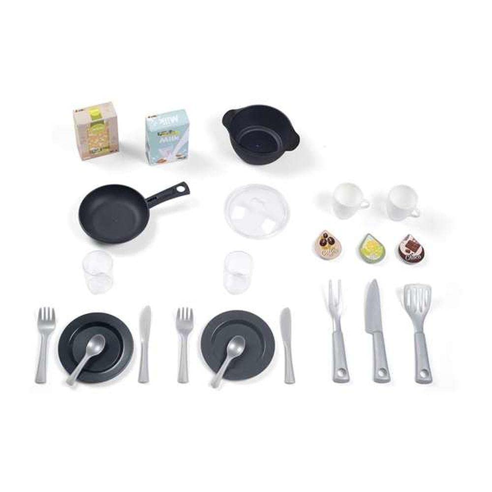 Smoby - Bon Appetit kuchnia do zabawy dla dzieci z wieloma funkcjami, garnkami, patelniami, sztućcami kuchennymi, piecem, dla dzieci od 3 lat