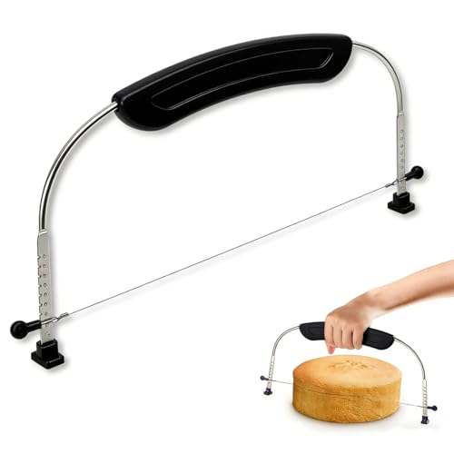 OPVYAEU Coupe Gâteau Patisserie Aide à la Découpe de Gâteau Couteau à Gâteau en Acier Inoxydable Réglable en Hauteur Cake Divider Coupe Gateau Layer...
