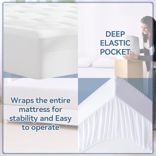 ABENE Matratzen Topper 180x200cm H3 Gel Memory Schaum Topper mit Waschbar Bambusfaser Bezug, 7cm Höhe Matratzentopper für Boxspringbett Komfortschaum Atmungsaktiv Druckverteilung（180cmx200cm, Weiß）